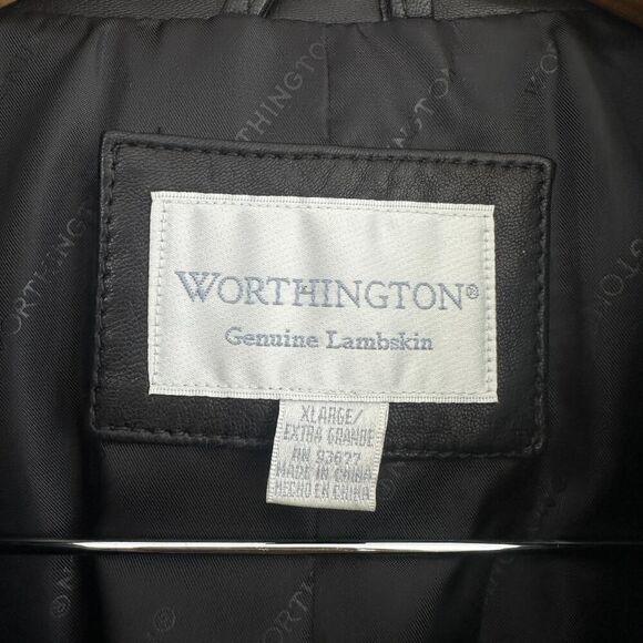 Vintage Leather Jacket Womens XL Genuine Lambskin Quilted Moto Biker Zip Front - Picture 6 of 12